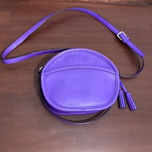 Vintage Round Leather Purple Coach Crossbody